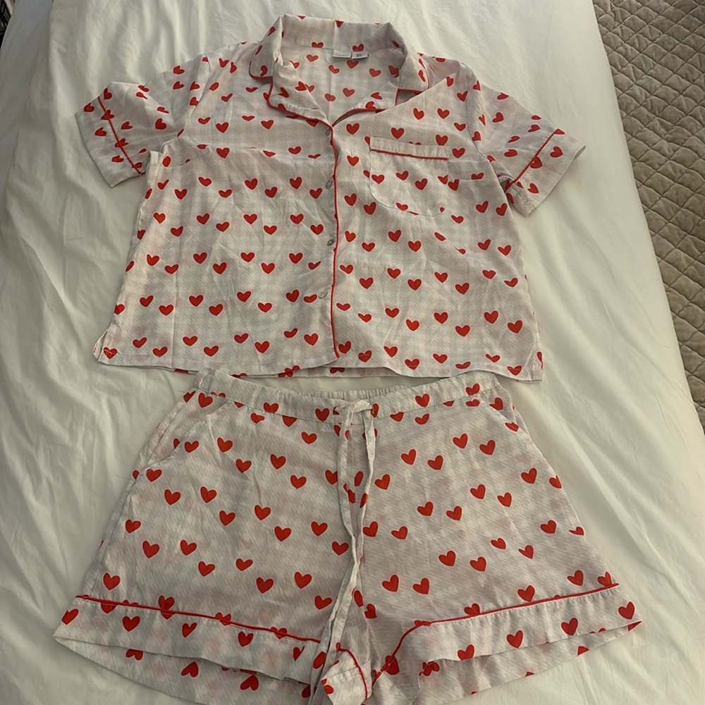 Heart pj set, never worn
